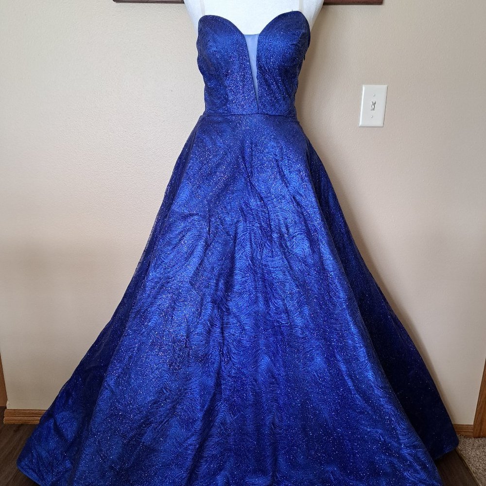 Cinderella Divine Royal Blue Sparkly Ball Gown